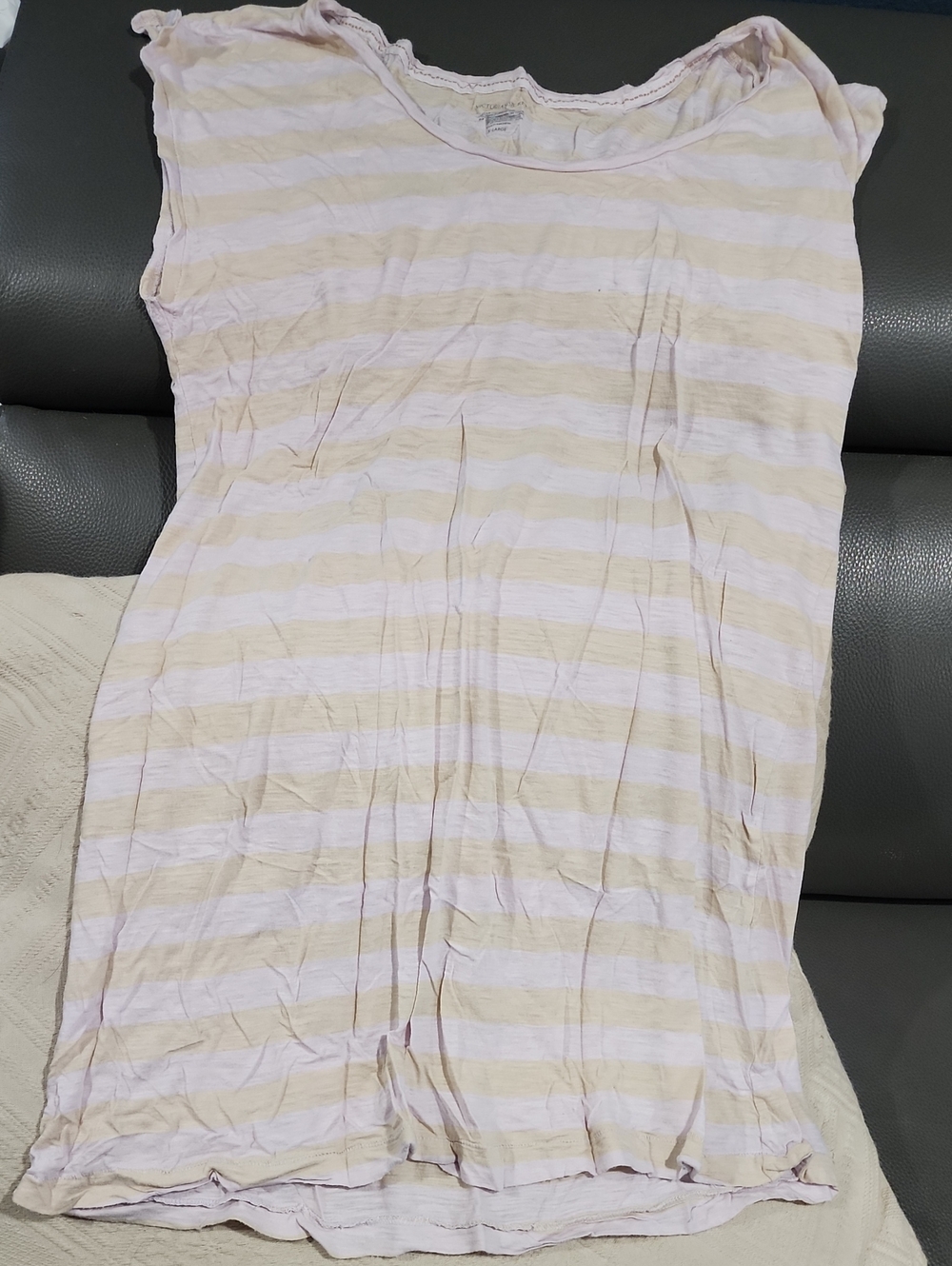 Victoria's Secret Pink & Cream Striped Sleep Tank